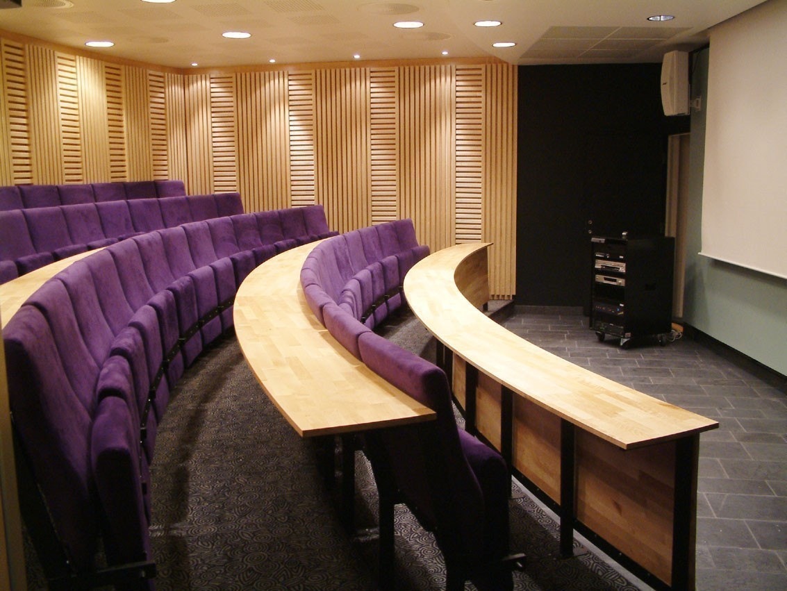 Auditorium i et av nabobyggene. Vi har også flere møterom til utleie. Galleribilde