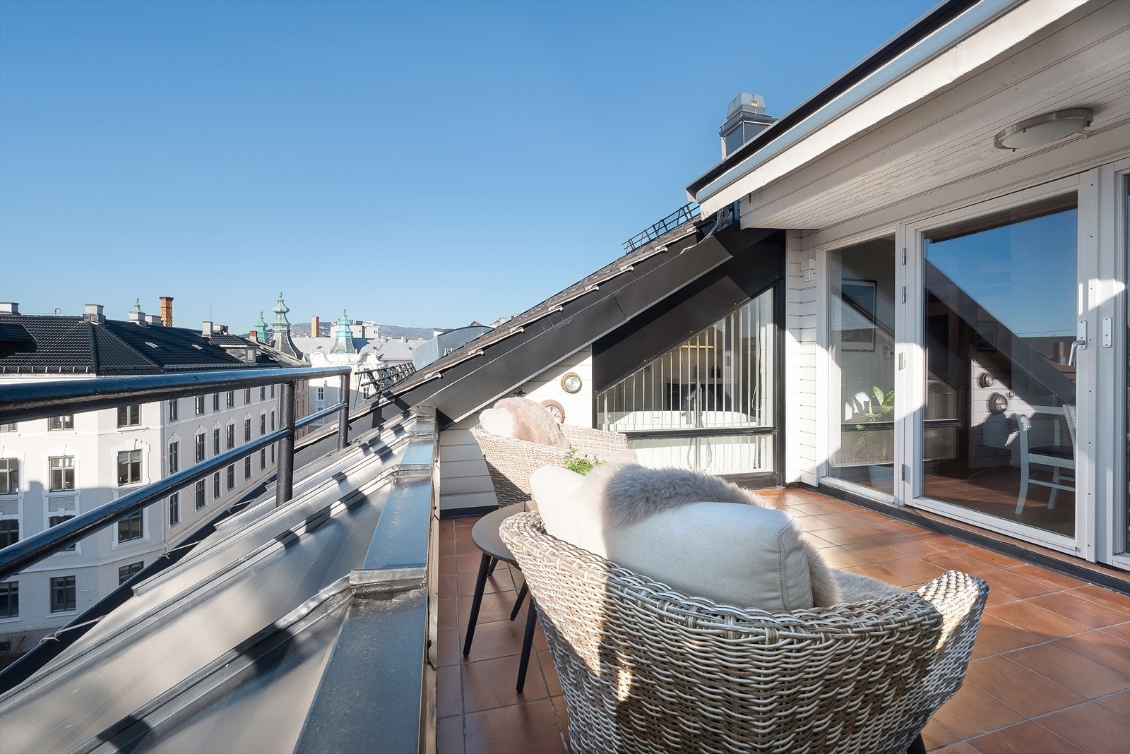 Privat solrik takterrasse Galleribilde