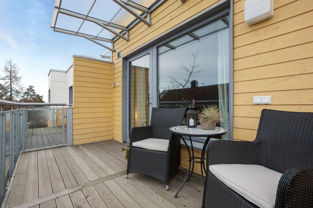 På balkongen er det plass til utemøblement. Galleribilde