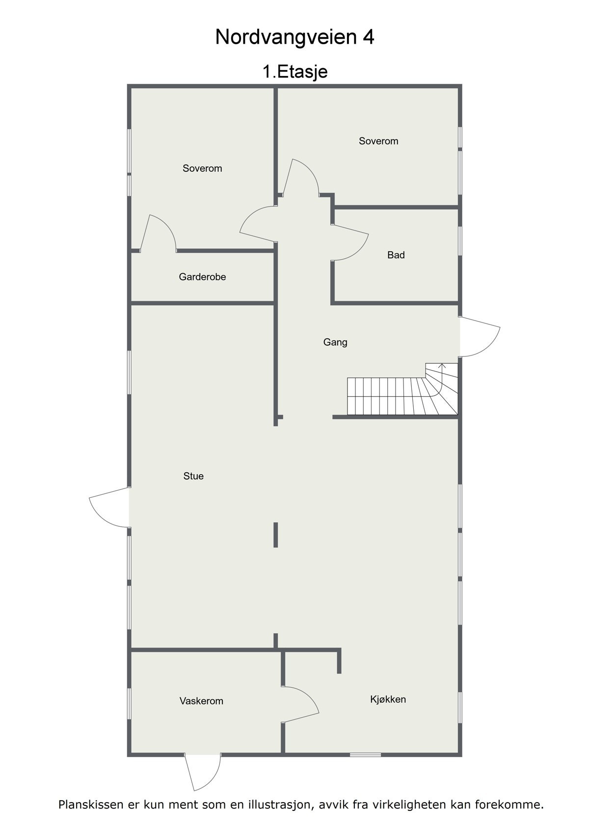 Floorplan letterhead - Nordvangveien 4 - 1.Etasje - 2D Floor Plan Galleribilde