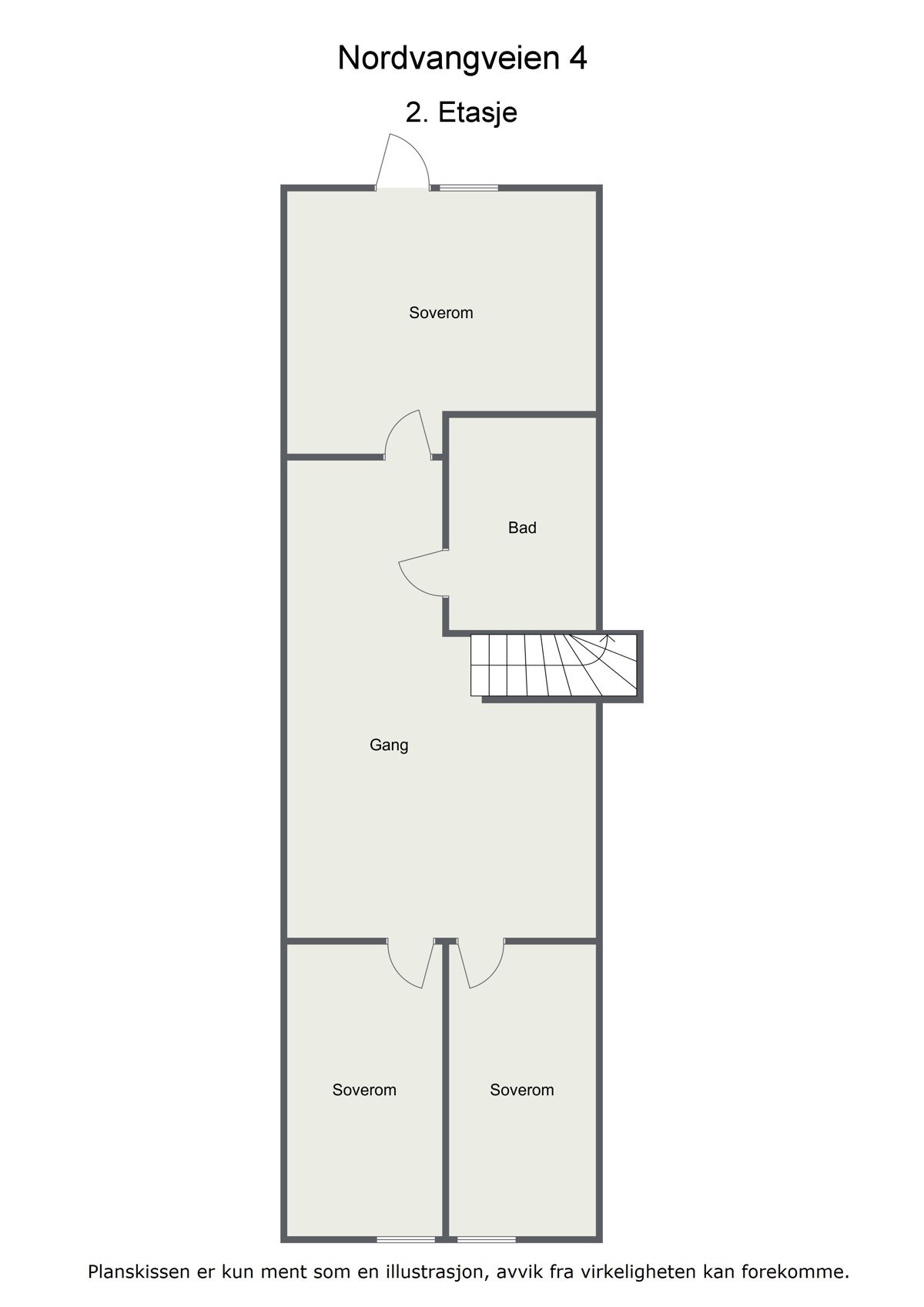 Floorplan letterhead - Nordvangveien 4 - 2. Etasje - 2D Floor Plan Galleribilde