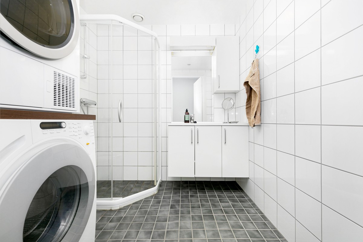Komplett flislagt bad med gulvvarme