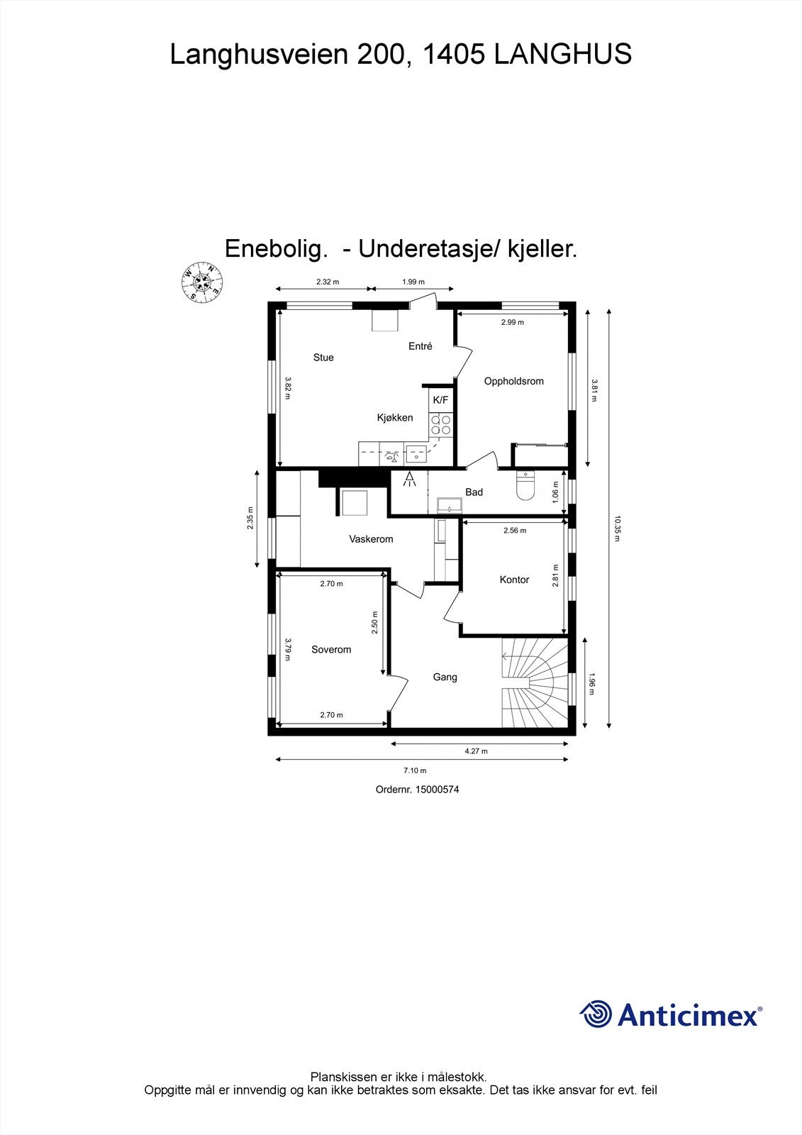 Plantegning underetasje. Galleribilde