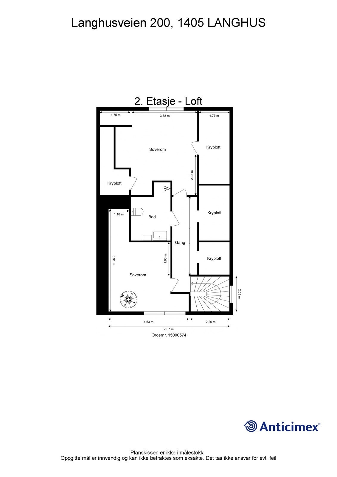 Plantegning toppetasje. Galleribilde