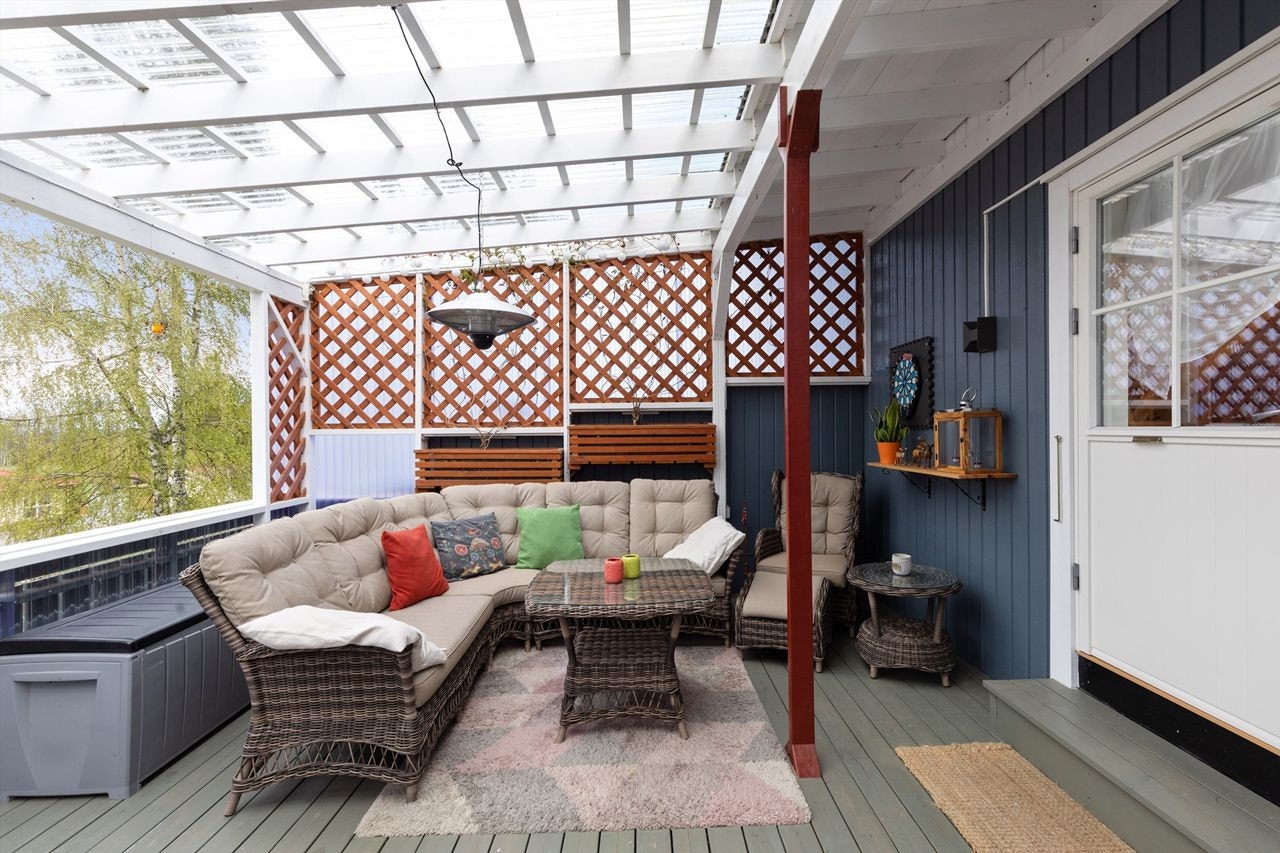 Terrasse - Uteplass - Her kan man nyte livet ute om det skulle regne litt Galleribilde