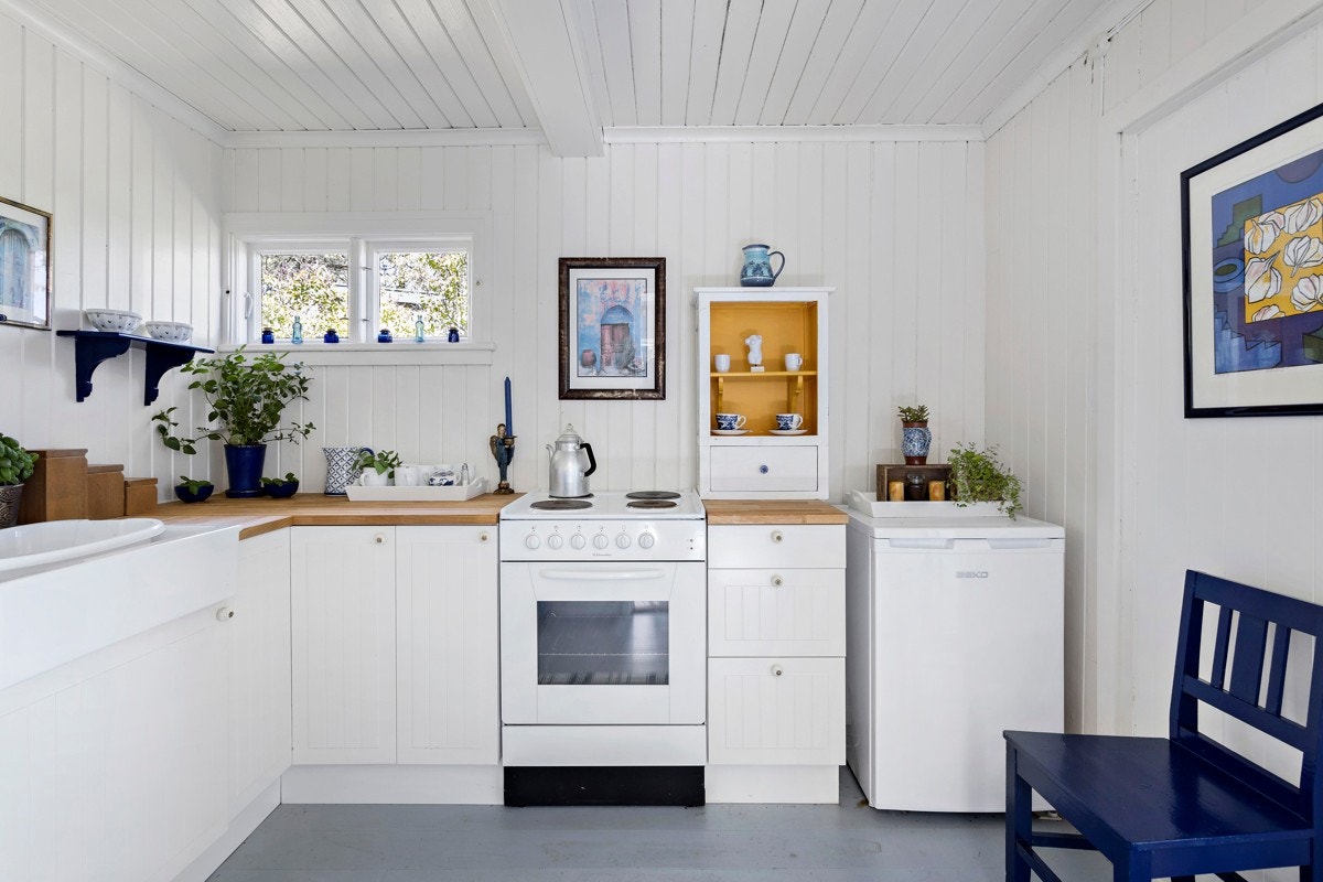 Kjøkkenet både moderne og gammeldags. Galleribilde