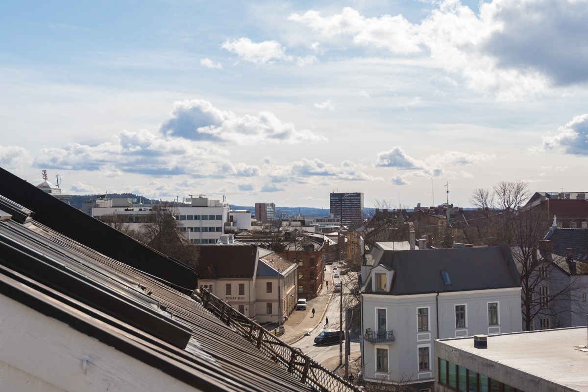 Utsikt over byen fra terrassen Galleribilde