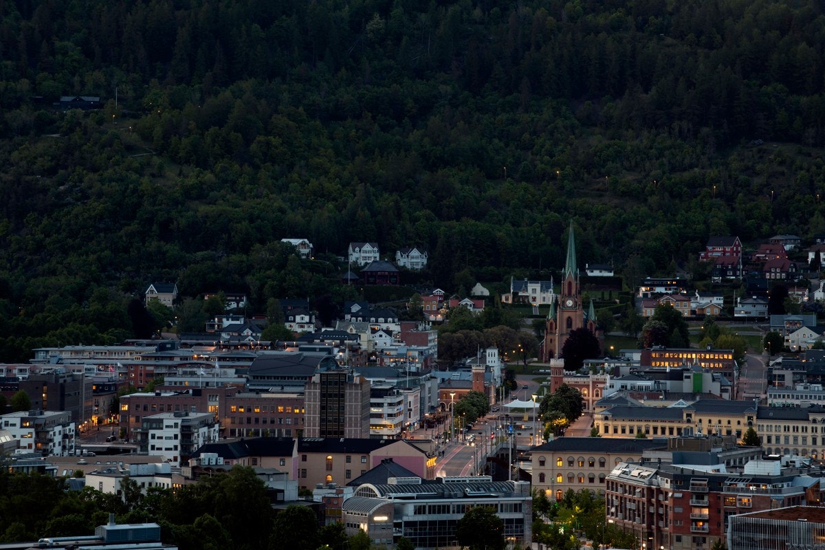Utsikt til Bragernes torg. Galleribilde