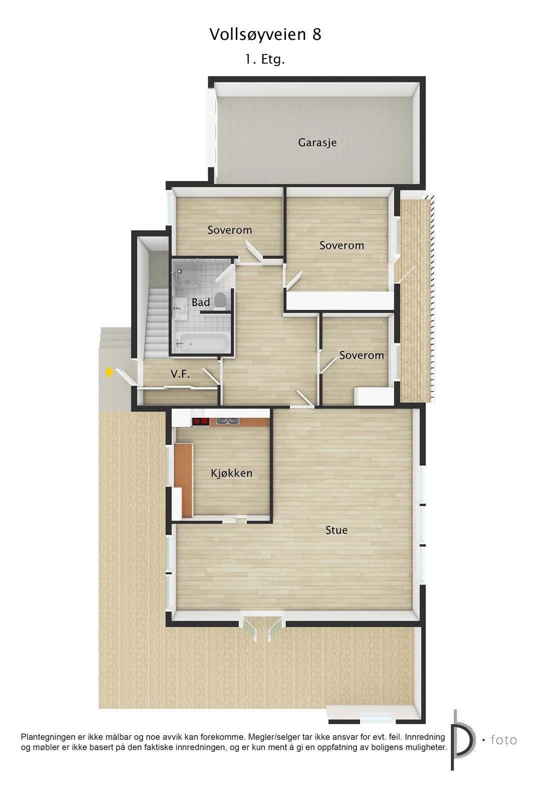 tegning vollsøyveien 8, 1etg 3d Galleribilde