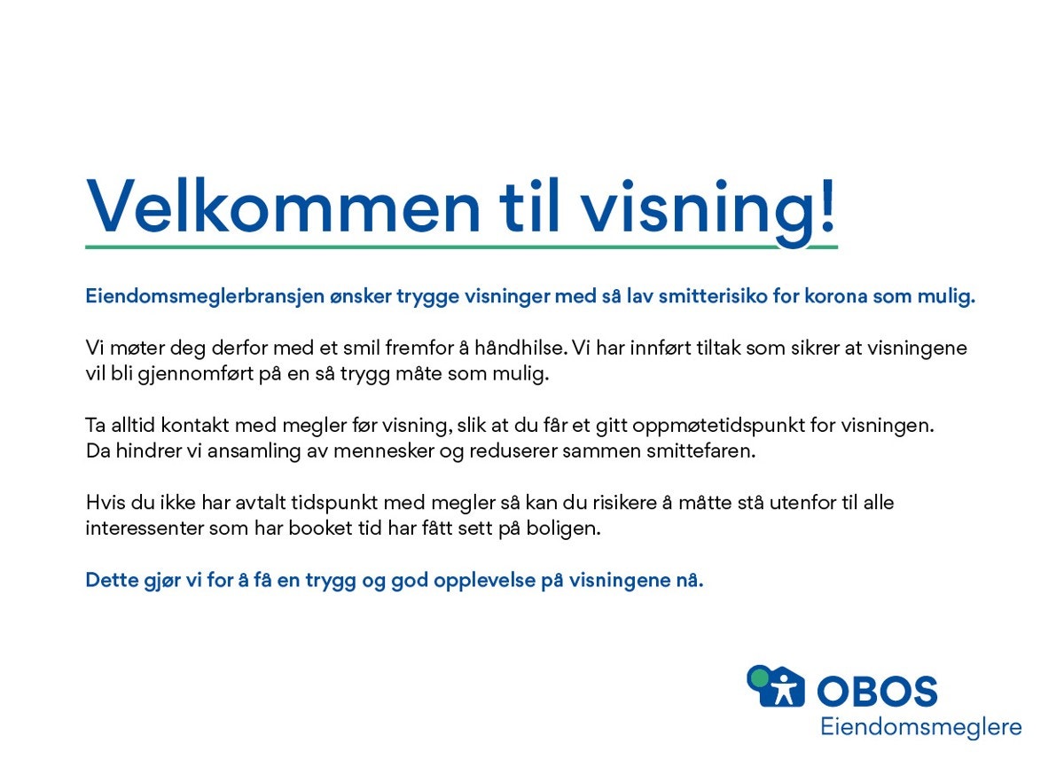 Vi tar vare på deg på visning, vi tar forhåndsregler. Galleribilde
