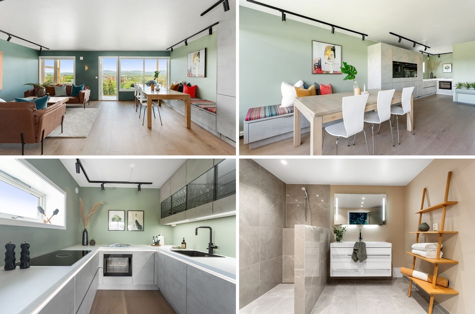 Rålekker, påkostet 5-roms topp-/hjørneleilighet oppusset i 2019/20. Flotte utsiktsforhold, solrik balkong, 4 soverom, 2 lekre bad, garasjeplass og heis. Galleribilde