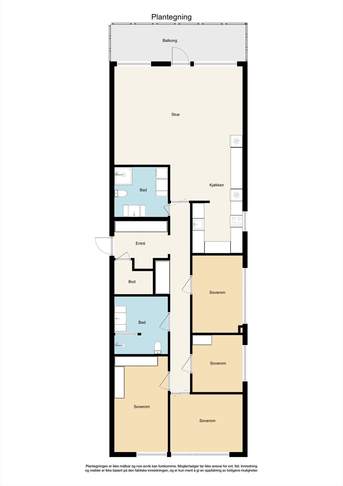 God planløsning og beliggenhet i bygget. Galleribilde