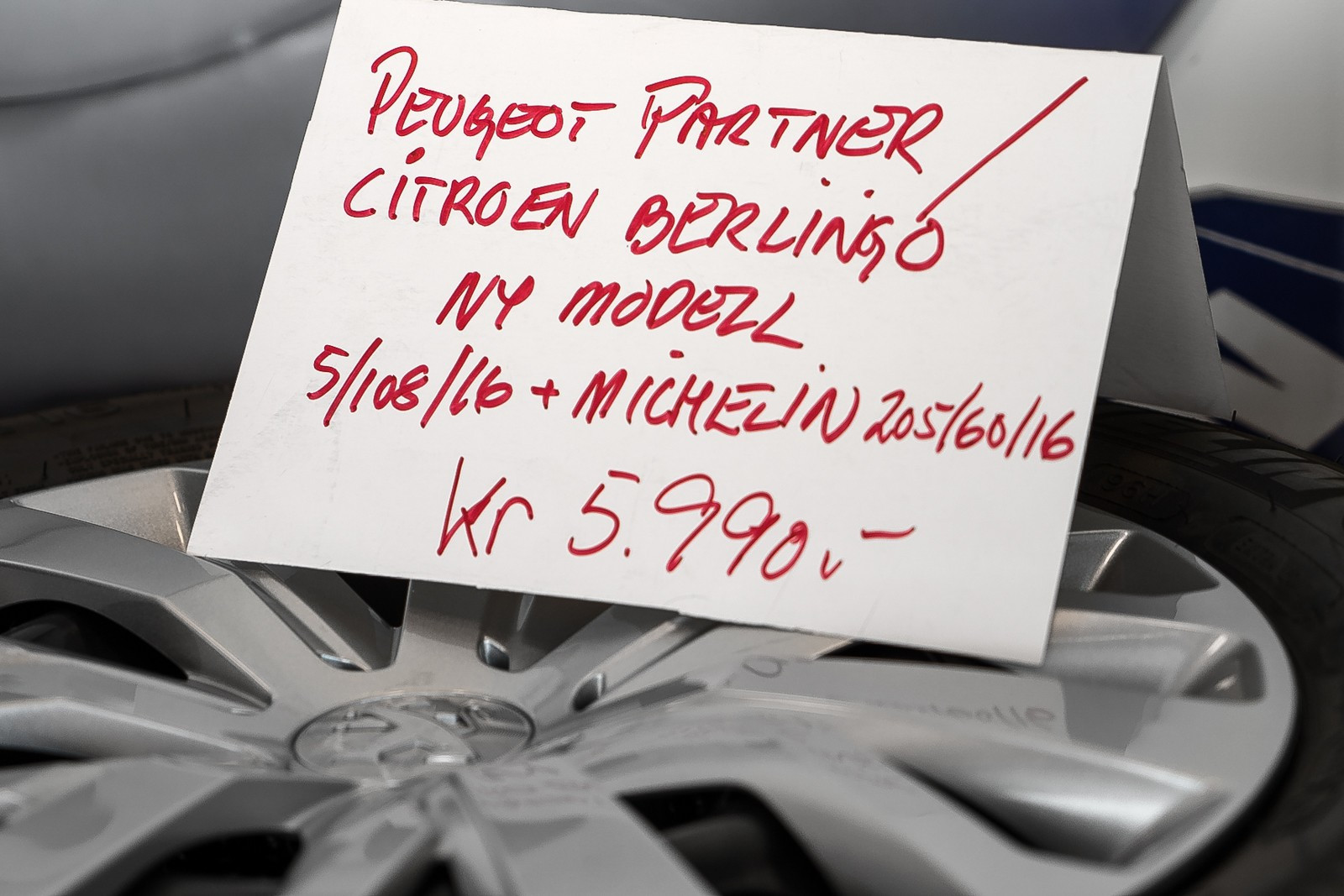 16 orig. felger m. Michelin sommerdekk for nye Peugeot Rims and tires for Citroen Berlingo ( 7 ) :: 08 18 | Megahjul