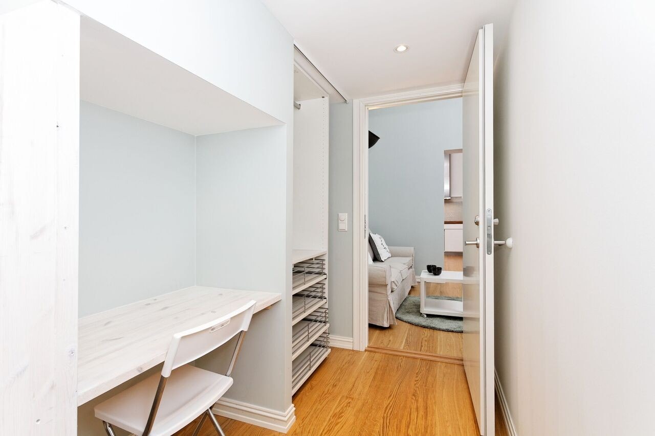 LEDIG. Rom 4. 140 Seng, garderobe, skrivebord, stort vindu.god takhøyde. Takhøyde 2 etg. 160. Galleribilde