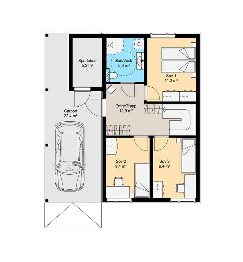 Plantegning 1. etg Galleribilde