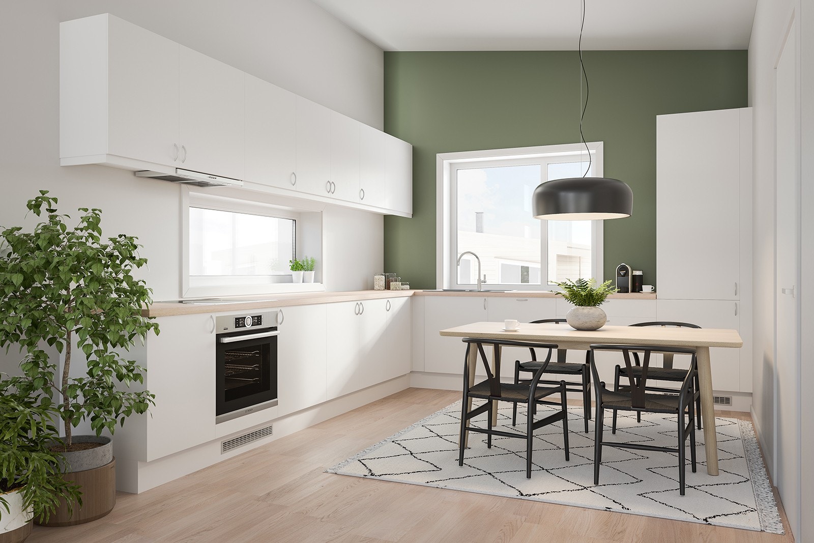 Kjøkken med flott utsyn Galleribilde