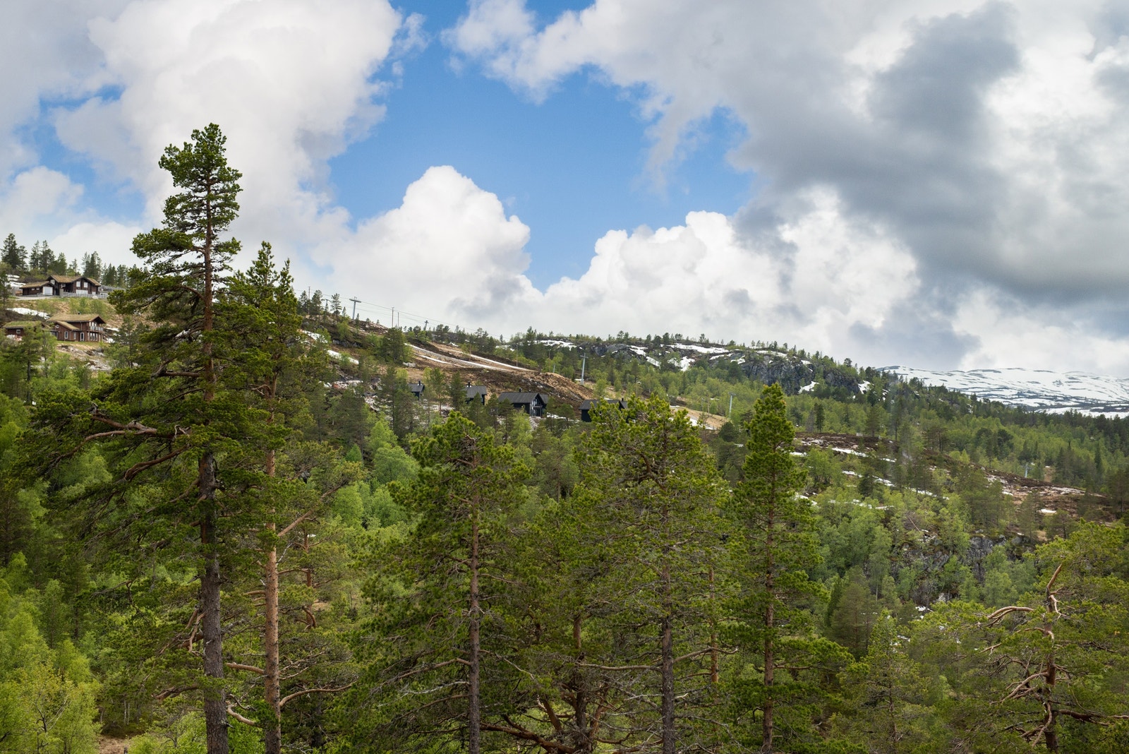 Utsikt fra hytta til alpinbakke Galleribilde