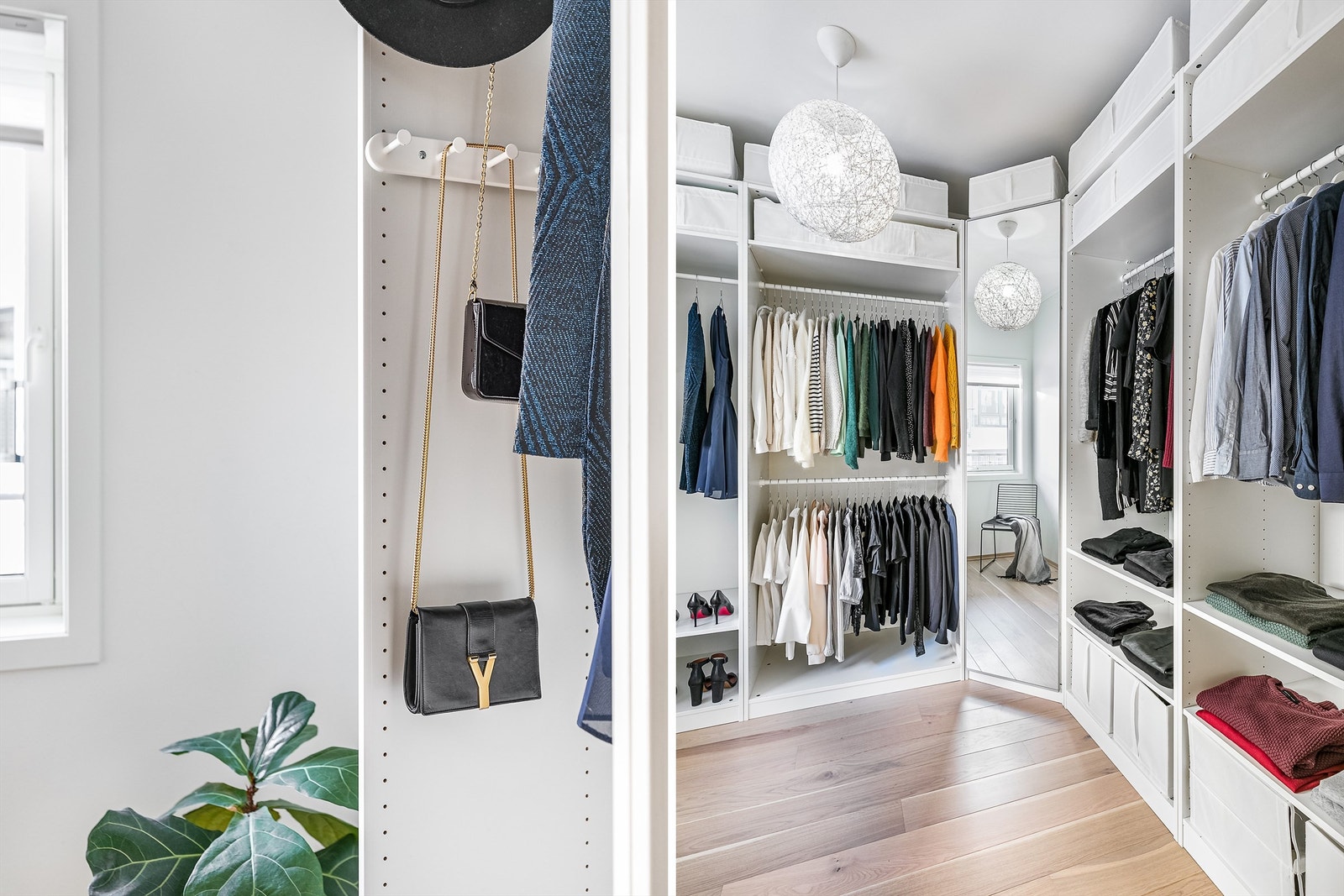 Ett soverom benyttes i dag som en garderobe. Galleribilde