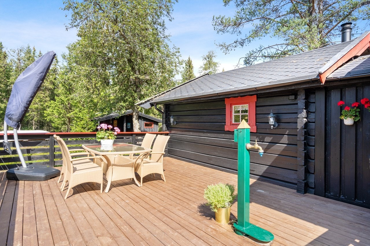 Solrik stor terrasse, og borrevann med lett tilgang på terrassen! Galleribilde