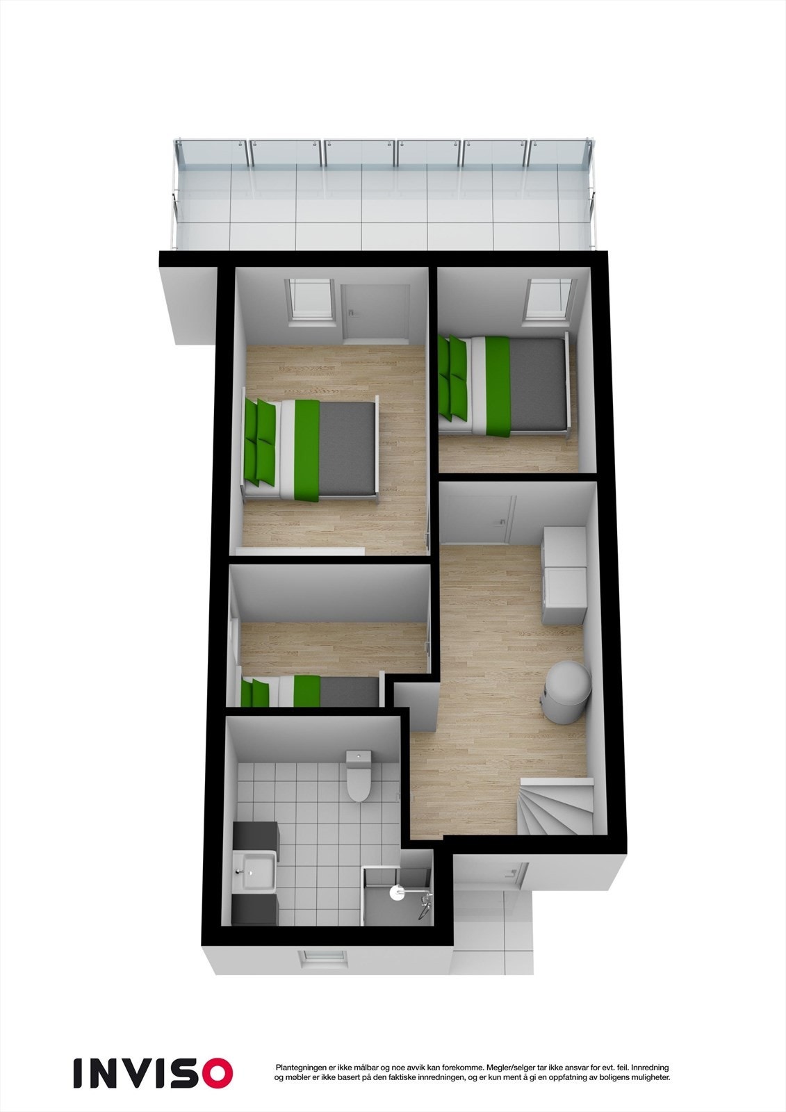 3D Plantegning - Førsteetasje Galleribilde