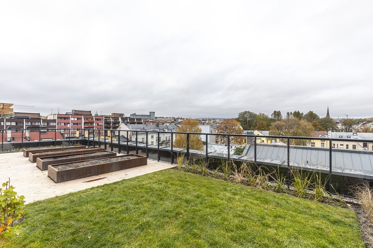 For beboere med grønne fingre har man anlagt 4 plantekasser hvor man kan dyrke egne urter og grønnsaker. Galleribilde