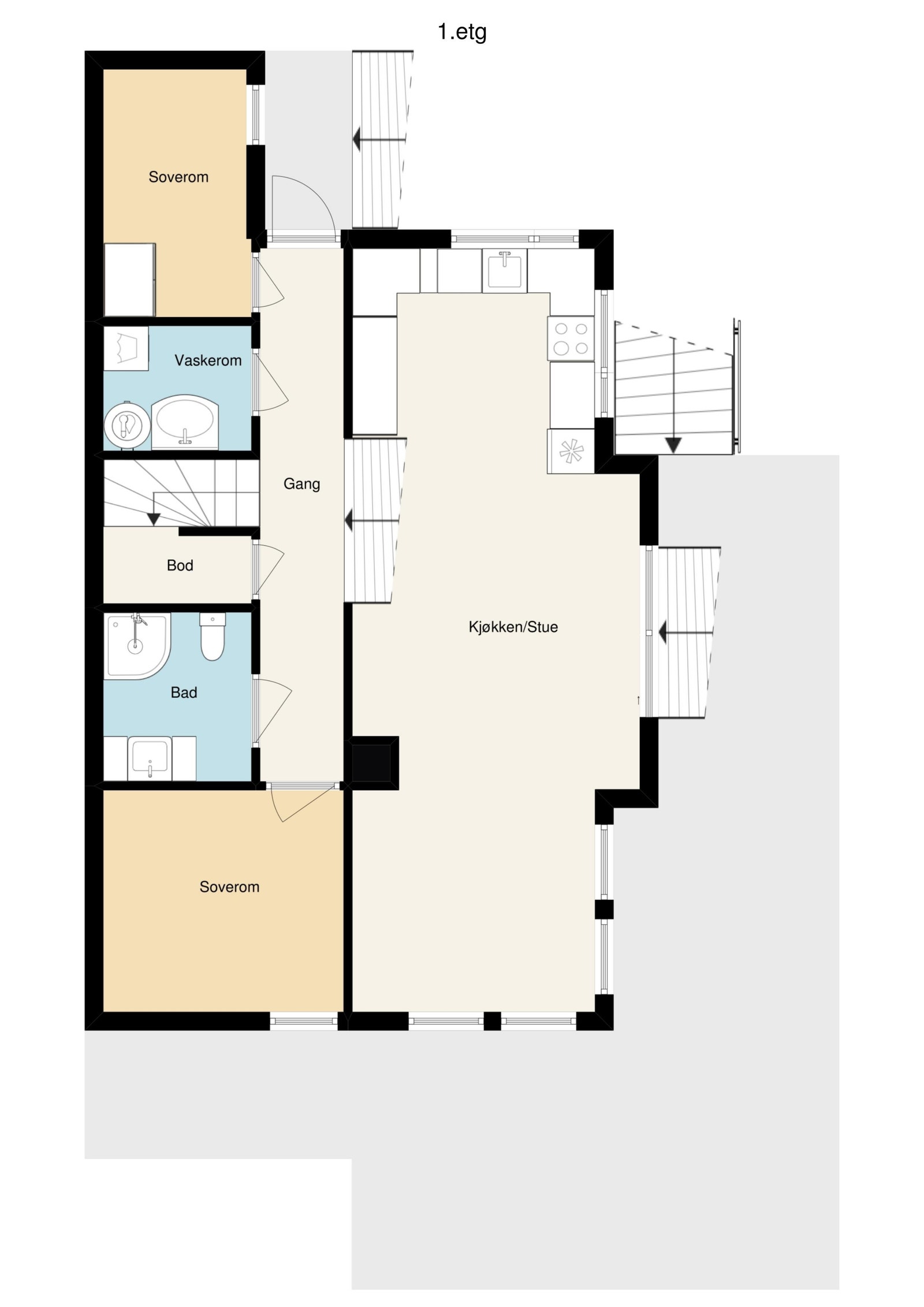 Planløsning 1 etasje Galleribilde