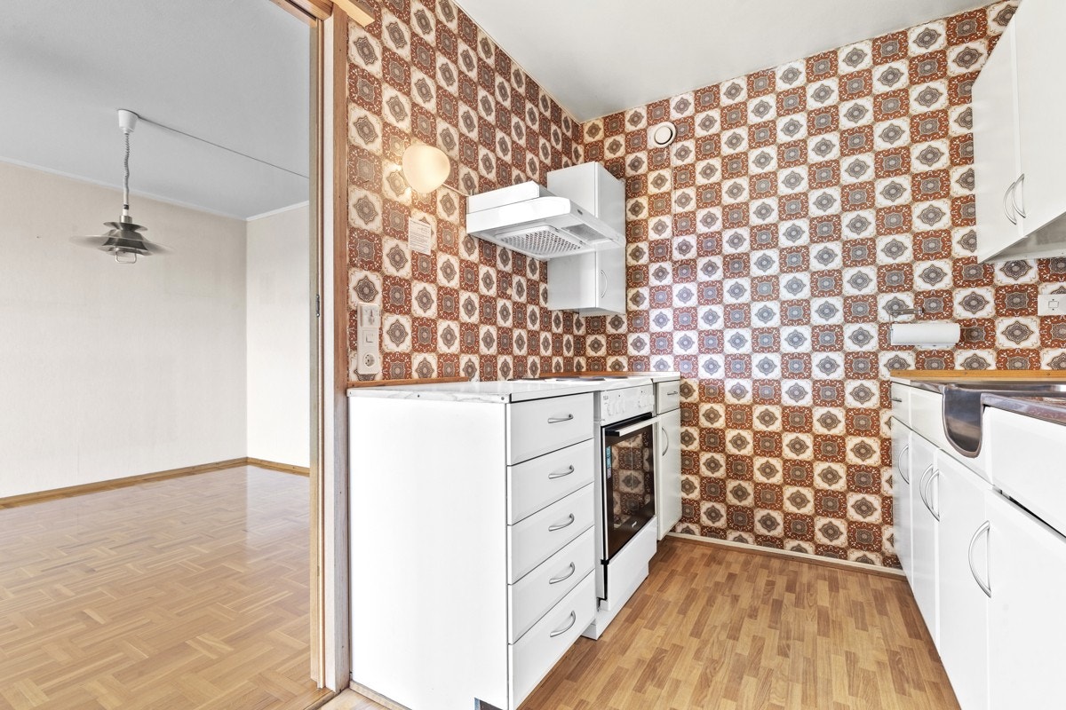 Her er det f.eks. mulig å åpne mer mot stuen for en moderne åpen løsning Galleribilde