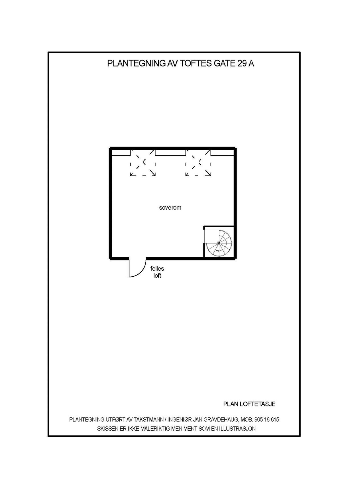 Plantegning loft Galleribilde