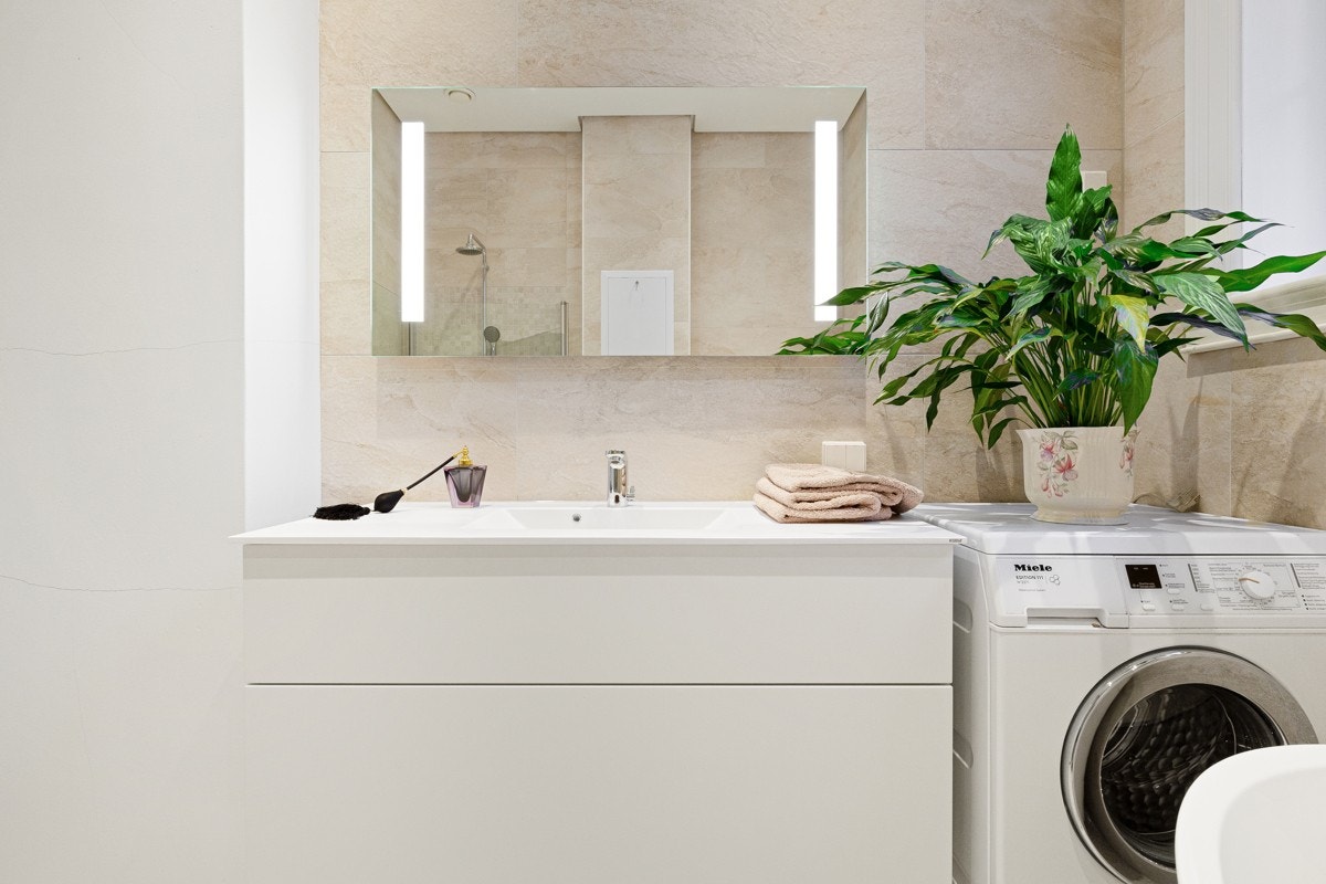 Badet har også opplegg for vaskemaskin. Galleribilde