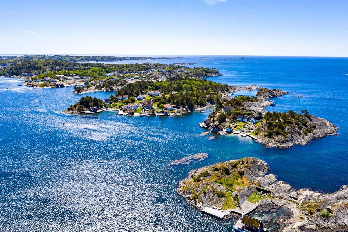 Dronefoto over området Galleribilde