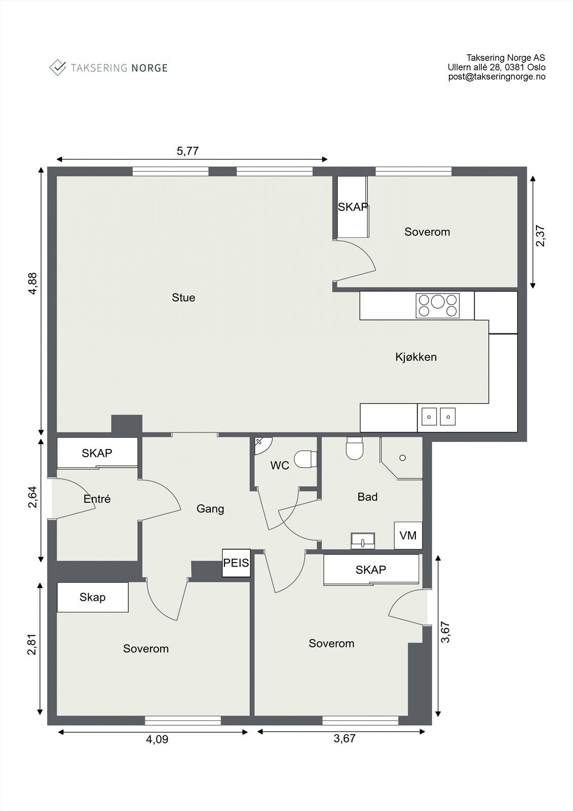 Oppmålt plantegning Galleribilde