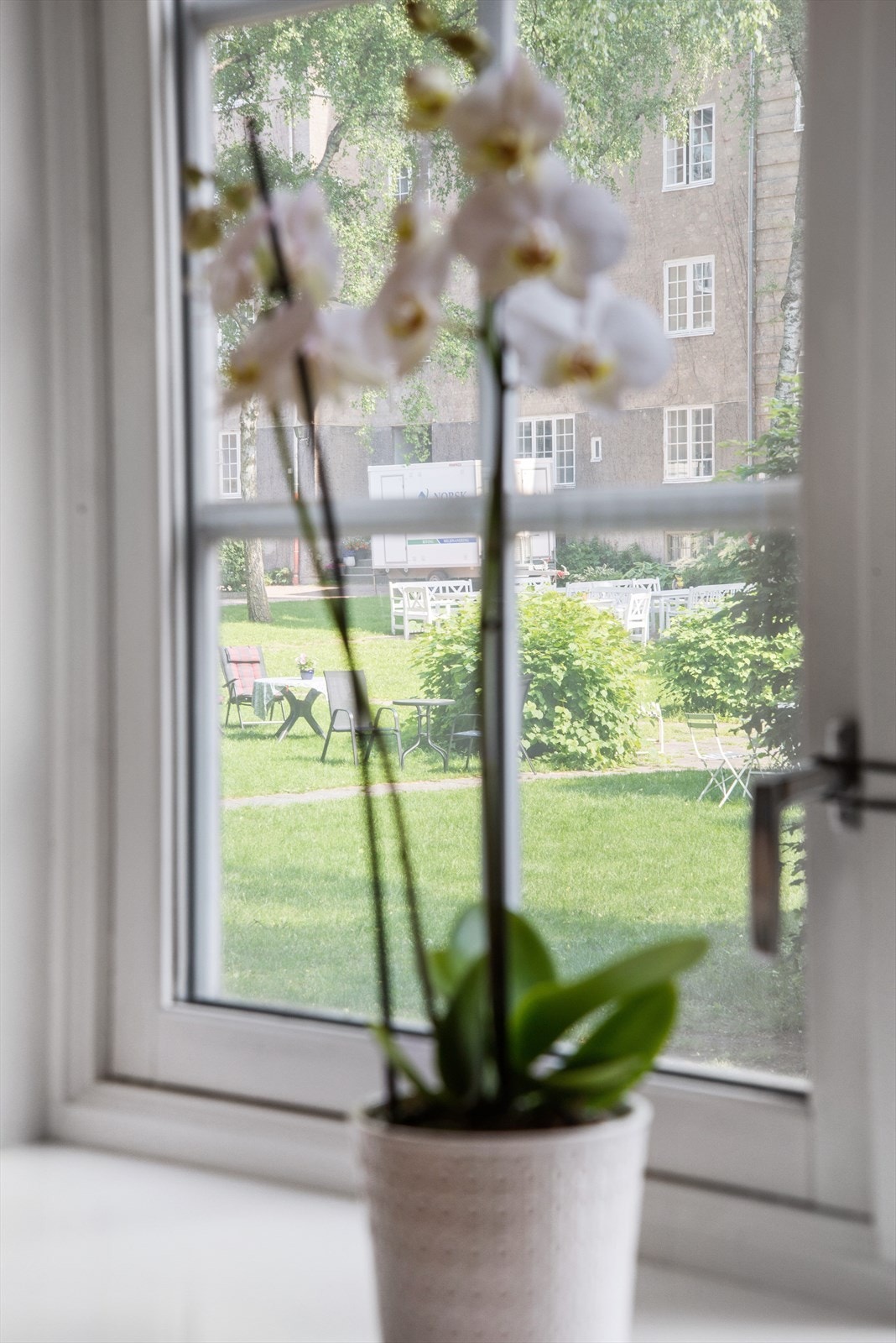 Hyggelig utsyn mot felles bakgård. Galleribilde