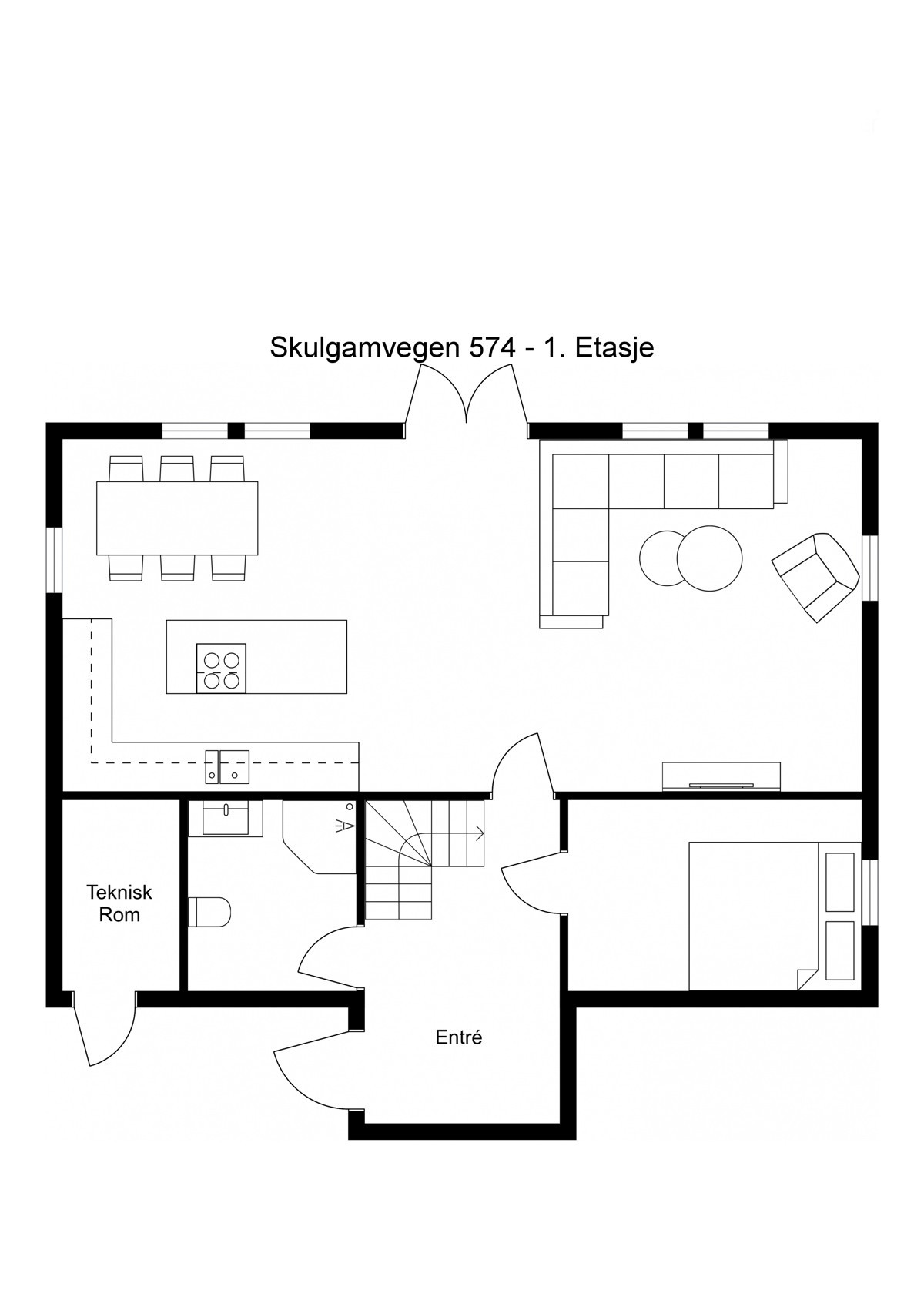 planskisse 1. etasje skulgamvegen 574