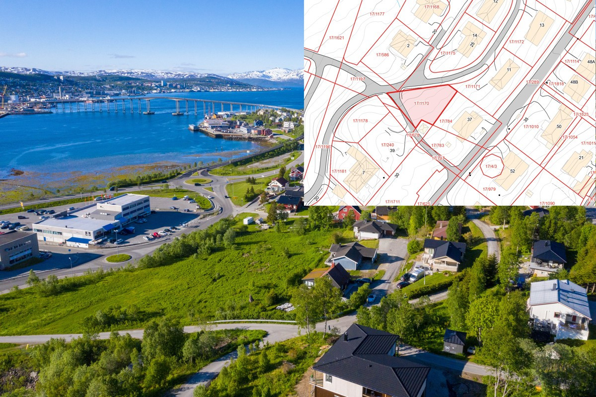 Omtrentlig markering av tomten. Se matrikkelkart for eksakt tomtegrense.