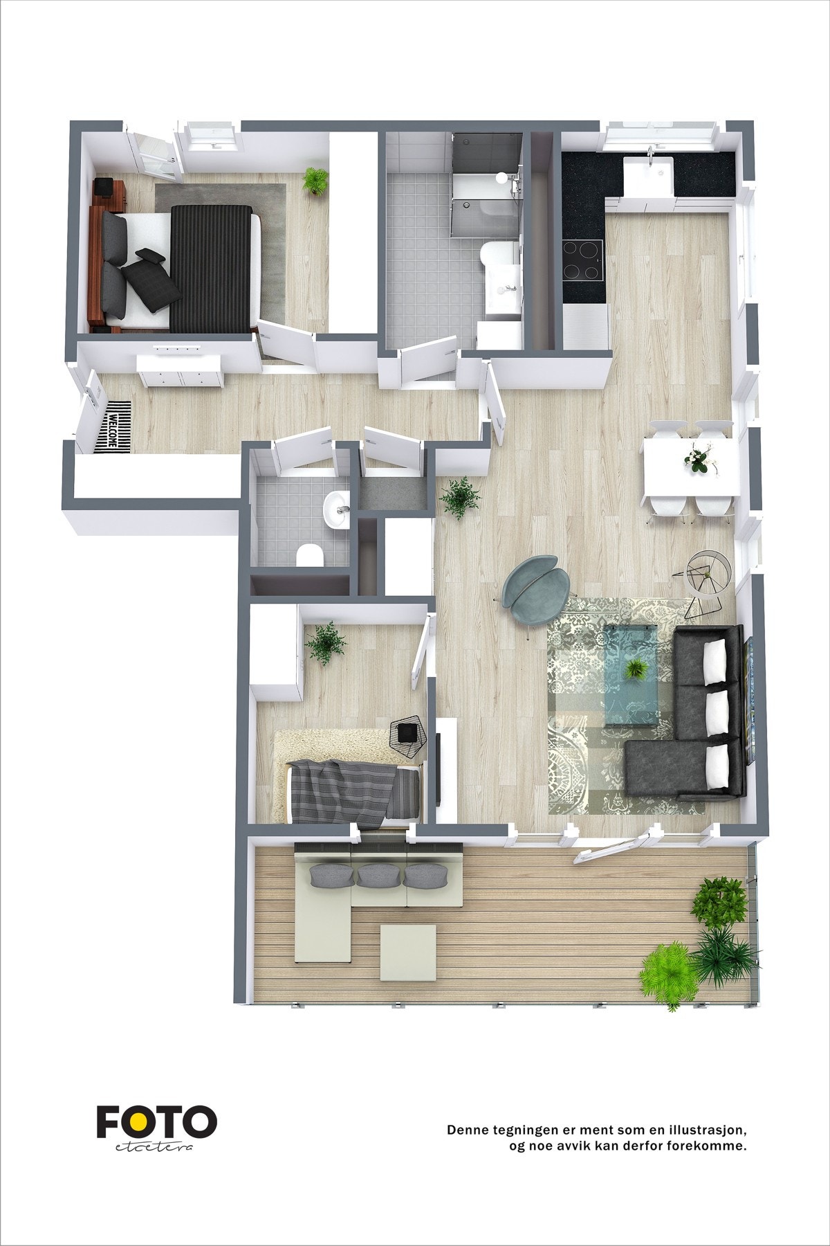 3D plantegning Galleribilde