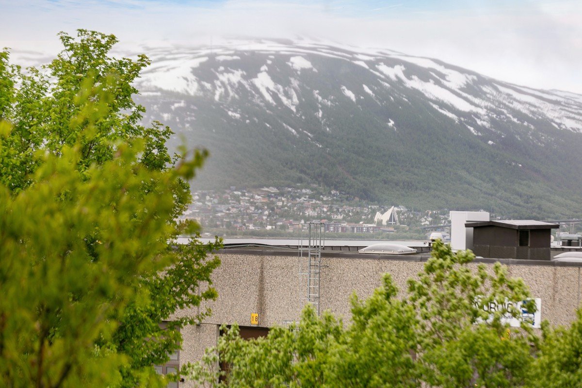 Utsikt mot Ishavskatedralen og fastland