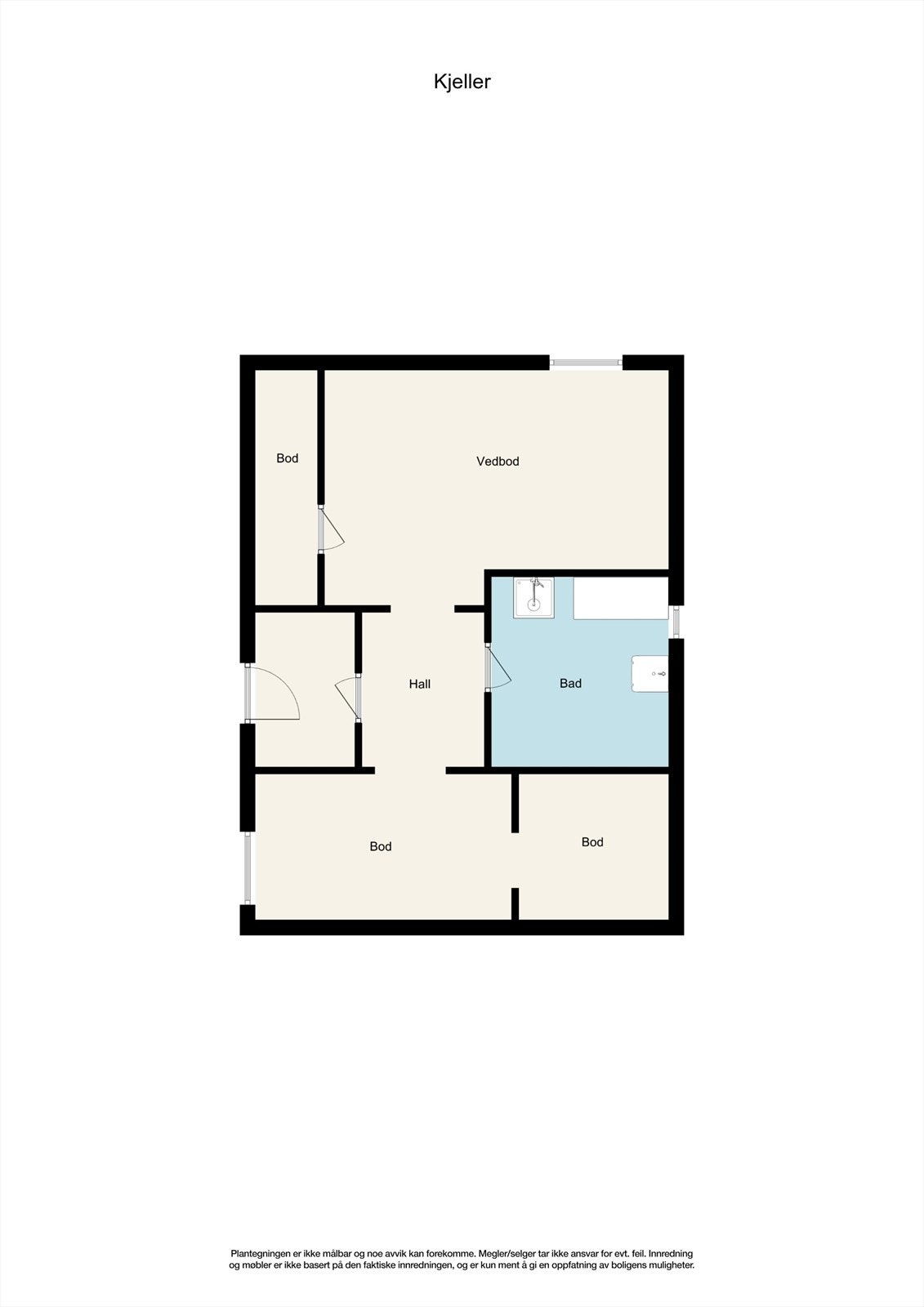 Plantegning kjeller. Galleribilde