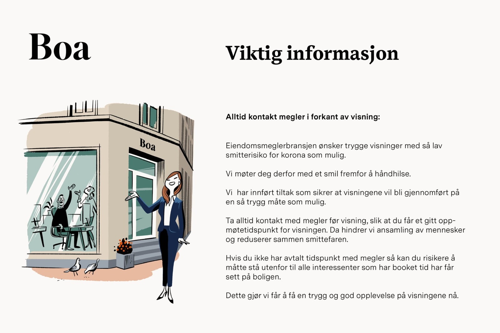 Viktig informasjon vedr. visninger. Galleribilde