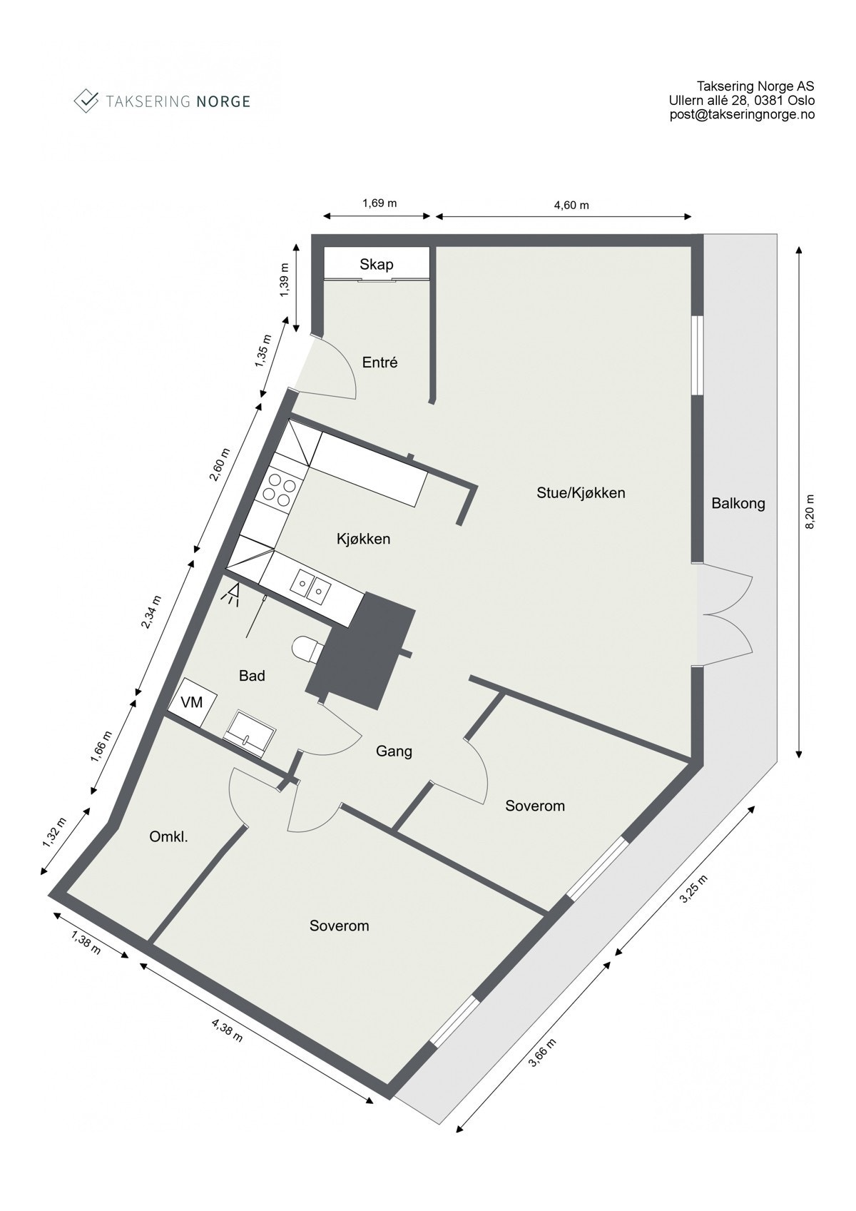 Plantegning Smalgangen 25 - 6. etasje Galleribilde