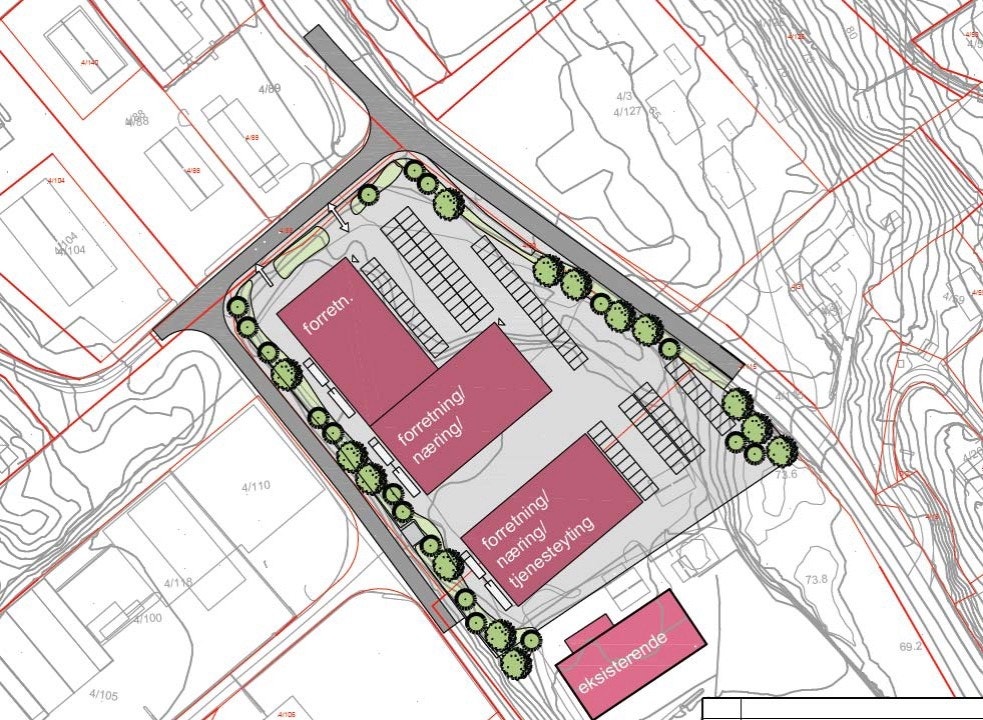 Mulig situasjonsplan for området Galleribilde