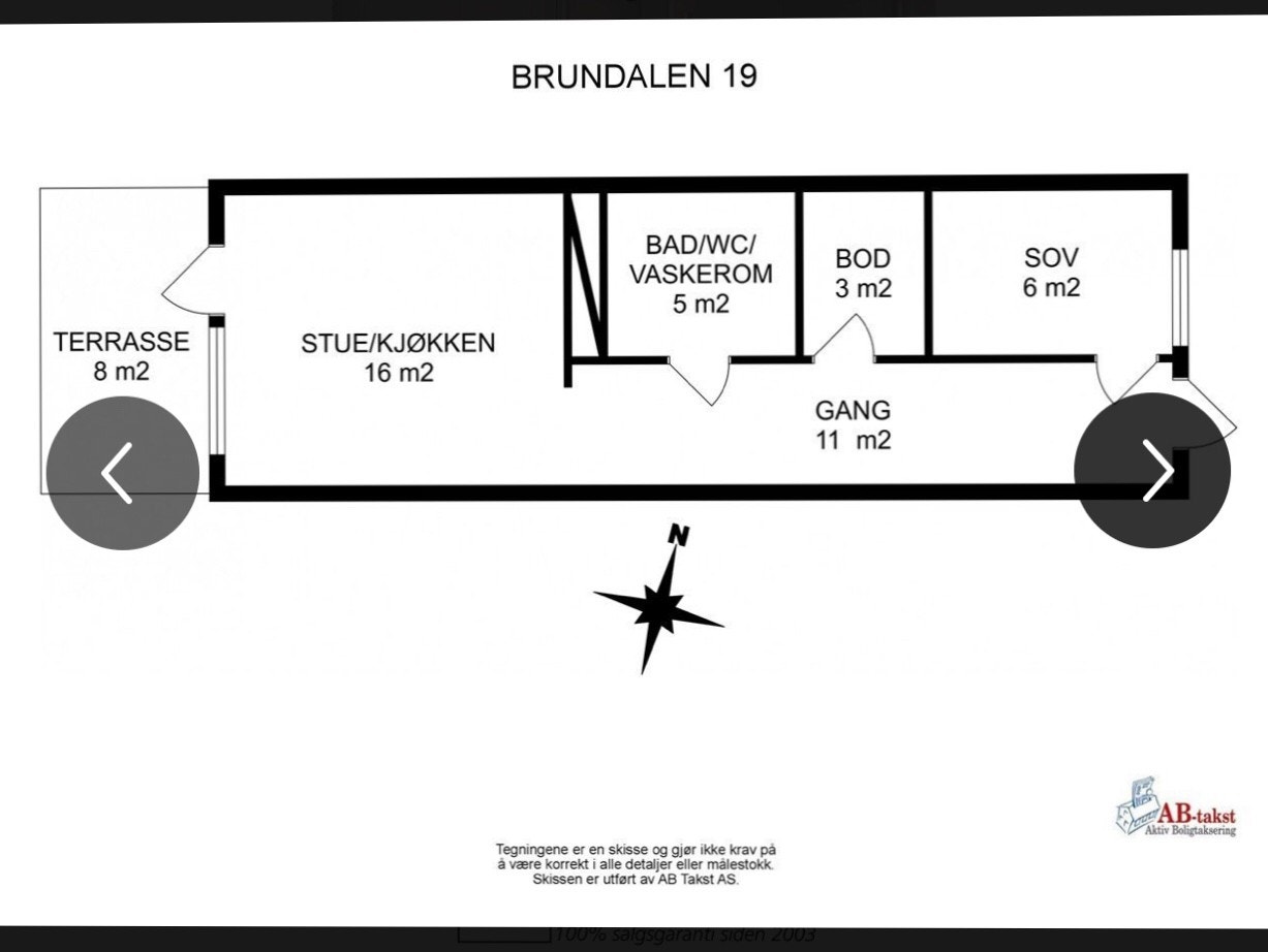 Arealplan over leiligheten. Galleribilde