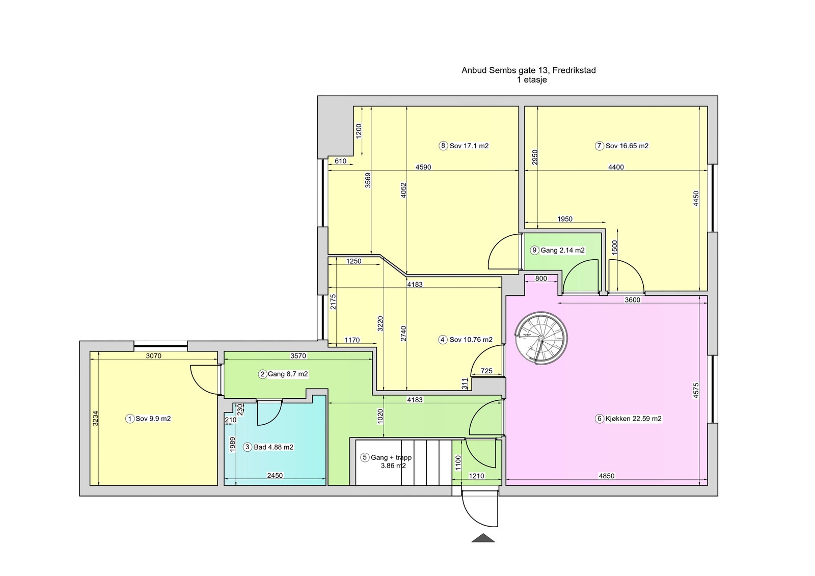 Plantegning leiligheten har 2 etasjer. Galleribilde