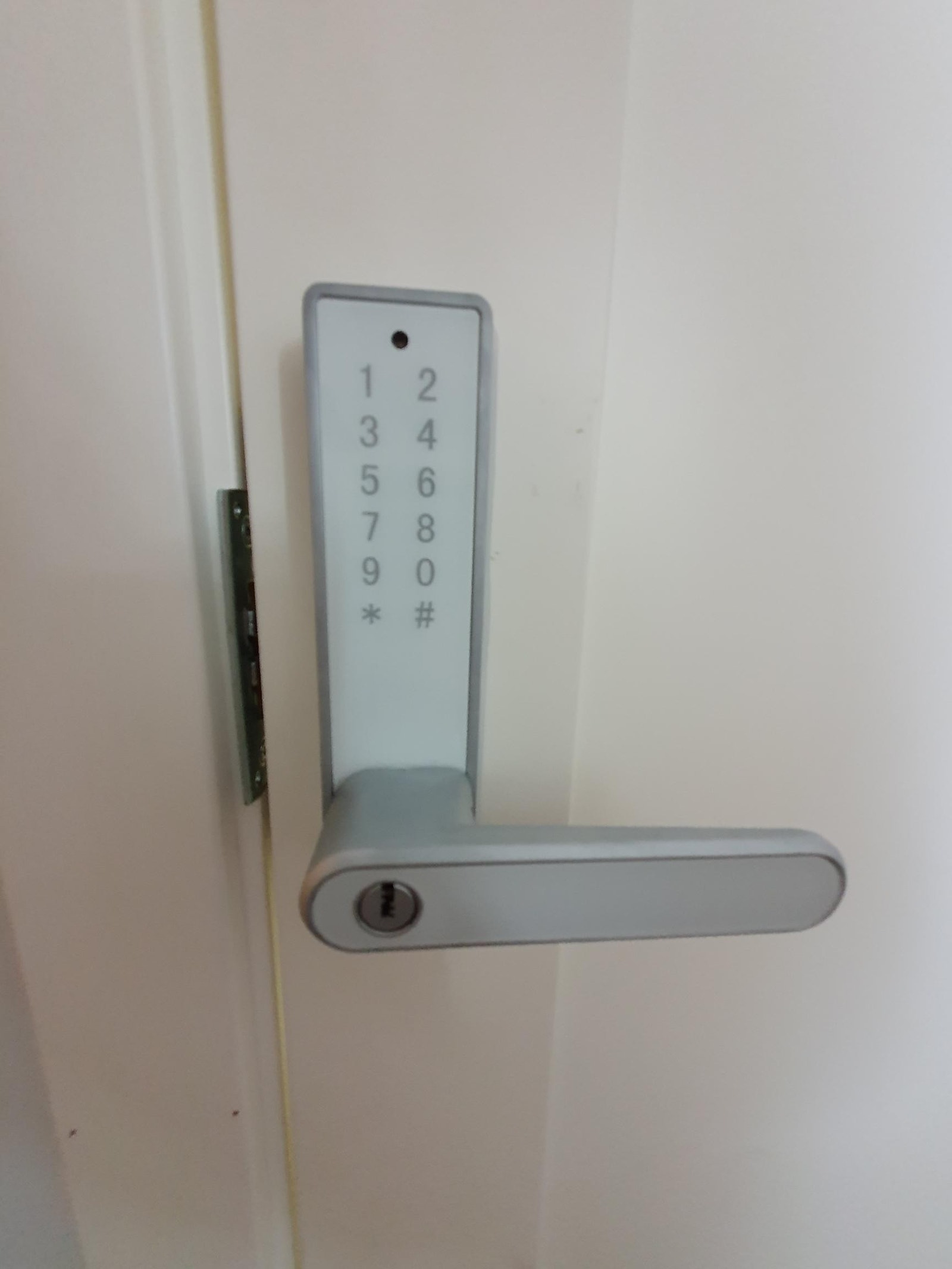 Kodelås på dørene inn til rommene Galleribilde