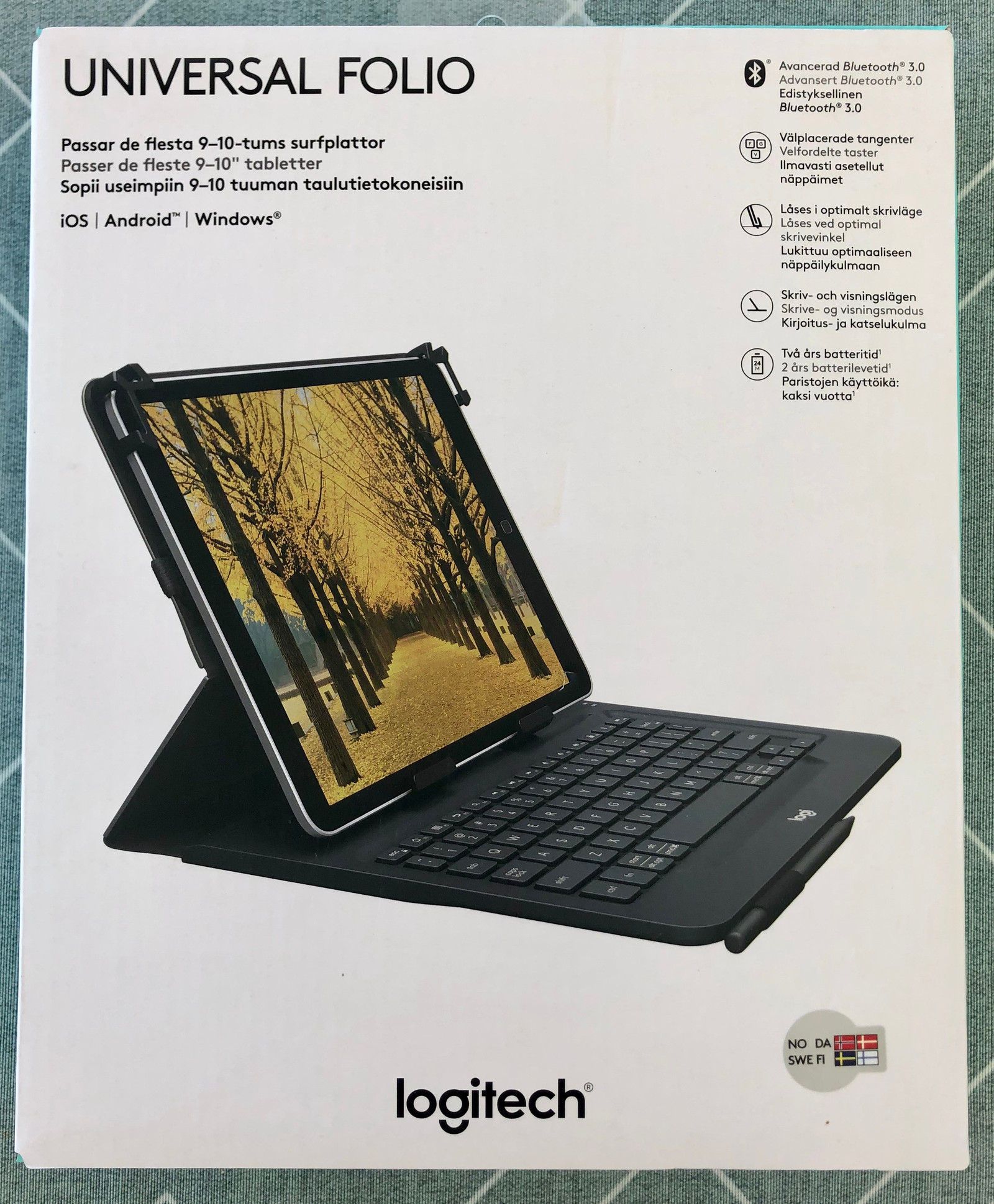 Universale tastaturdekselet fra Logitech for 9 10 nettbrett Bluetooth tastaturdeksel til iPadnettbretttablet | FINN.no