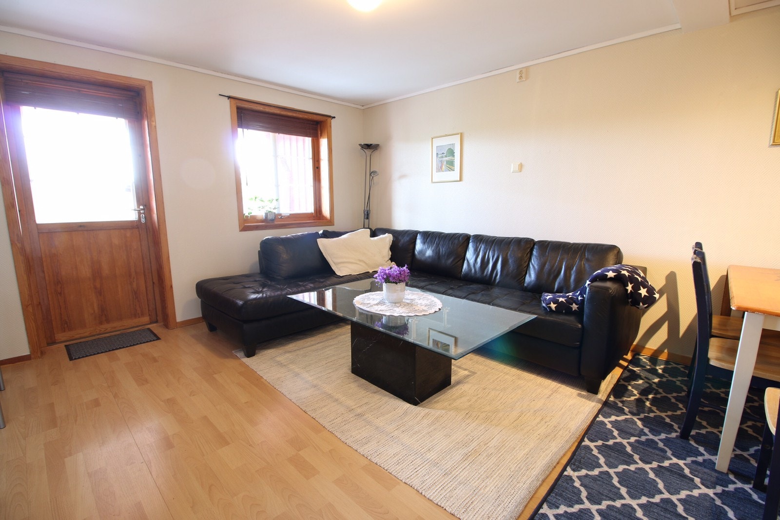 Stue m/ utgang til uteplass Galleribilde