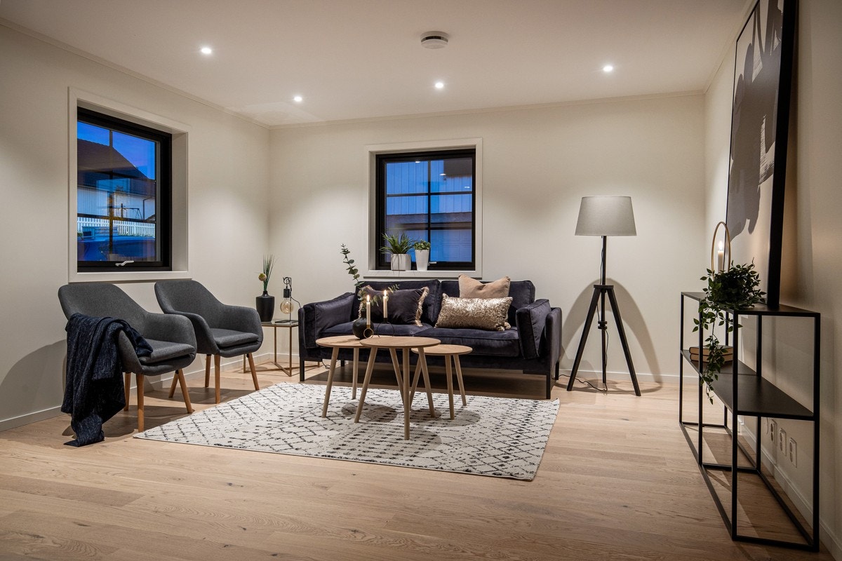 Stuesone med plass til en avslappende sofagruppe. Galleribilde