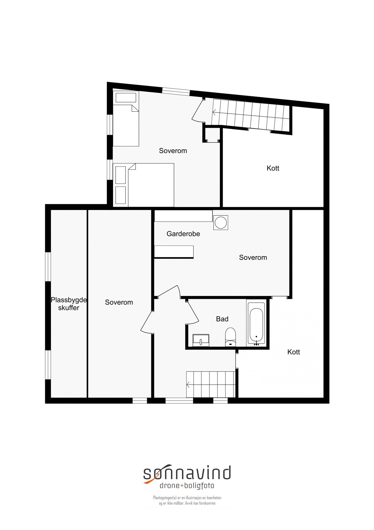 Plantegning_Østerkleiv32_3etg_2D Galleribilde
