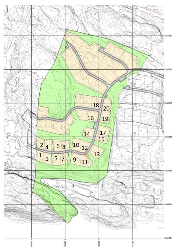 Tomt nr. 1-2-3-5-6-7-8-9-11-12-13- 20 er solgt Galleribilde