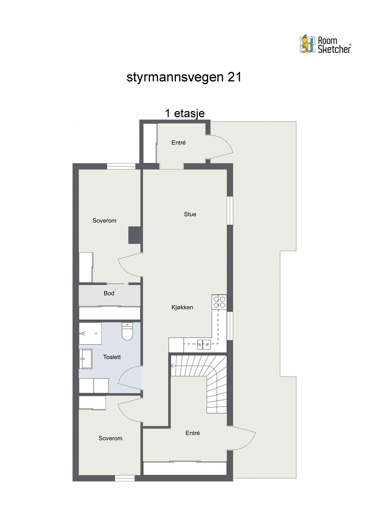 Floorplan letterhead - styrmannsvegen 21 - 1 etasje - 2D Floor Plan