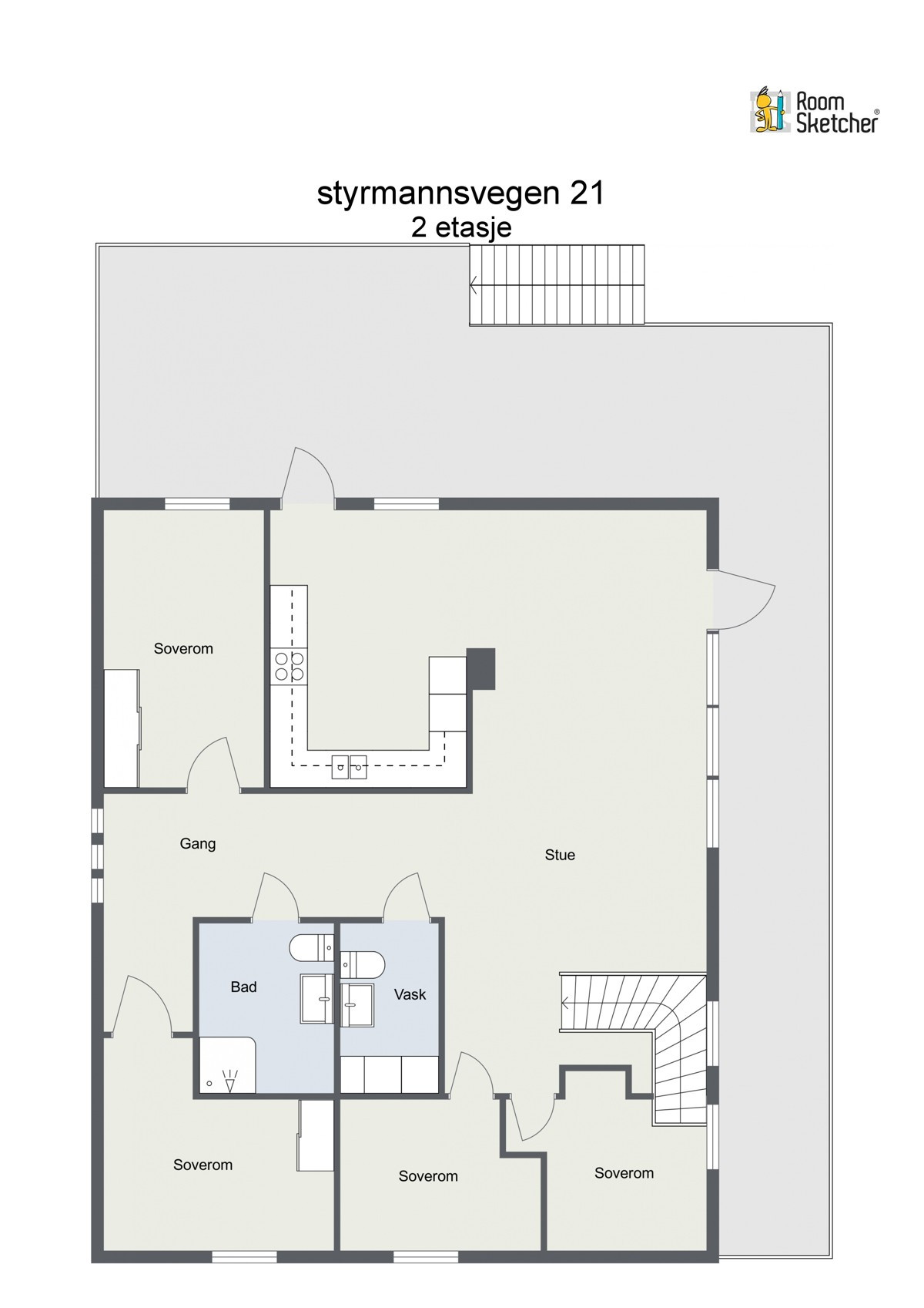 Floorplan letterhead - styrmannsvegen 21 - 2 etasje - 2D Floor Plan